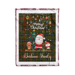 Personalized Gift Tartan Plaid Blanket Clan Brisbane With Funny Santa Snowman Reindeer Merry Christmas Fleece Blanket, Home Living Room, Plaid Blanket, Tartan Blanket, Scottish Blanket, Buffalo fleece blanket, Christmas Blanket
