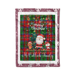 Personalized Gift Tartan Plaid Blanket Clan McCulloch With Funny Santa Snowman Reindeer Merry Christmas Fleece Blanket, Home Living Room, Plaid Blanket, Tartan Blanket, Scottish Blanket, Buffalo fleece blanket, Christmas Blanket