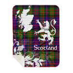 Sherpa Blanket - Tartan Blanket Thistle and Lion Scottish Clan Donaldson Plaid Blanket, plaid sherpa blanket queen,purple sherpa blanket,queen sherpa blanket,queen size sherpa blanket,red sherpa blanket,scottish tartan blankets,sherpa blanket,sherpa christmas blanket