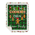 Personalized Gift Tartan Plaid Blanket Clan Kinnear With Christmas Cookie Baking Crew Christmas Gift Sherpa Blanket, tartan sherpa blanket,buffalo plaid sherpa blanket,christmas sherpa blanket,Christmas Throw Blanket,green plaid sherpa blanket,green sherpa blanket