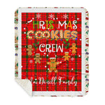 Personalized Gift Tartan Plaid Blanket Clan MacDonell With Christmas Cookie Baking Crew Christmas Gift Sherpa Blanket, tartan sherpa blanket,buffalo plaid sherpa blanket,christmas sherpa blanket,Christmas Throw Blanket,green plaid sherpa blanket,green sherpa blanket
