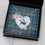 Sea Turtle Necklace Gift for My Beautiful Girlfriend Valentines Necklace Clan MacCorquodale Tartan Blue Turtle Necklace