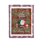 Personalized Gift Tartan Plaid Blanket Clan MacGillivray Ancient With Funny Santa Snowman Reindeer Merry Christmas Fleece Blanket, Home Living Room, Plaid Blanket, Tartan Blanket, Scottish Blanket, Buffalo fleece blanket, Christmas Blanket