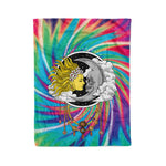 Scotstee Shop - Scotstee Shop Blanket Celestial Skull Moon Tie-Dye Colorful Rainbow Hippie Fleece Blanket
