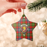 Scotstee Shop - Scotstee Shop Ornament The Forrester Clan Tartan Crest Star Ceramic Ornament Christmas Gift