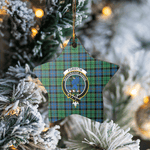Scotstee Shop - Scotstee Shop Ornament The Forsyth Ancient Clan Tartan Crest Star Ceramic Ornament Christmas Gift