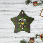 Scotstee Shop - Scotstee Shop Ornament The Durie Clan Tartan Crest Star Ceramic Ornament Christmas Gift