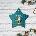 Scotstee Shop - Scotstee Shop Ornament The Campbell of Cawdor Ancient Clan Tartan Crest Star Ceramic Ornament Christmas Gift