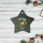 Scotstee Shop - Scotstee Shop Ornament The Campbell Clan Tartan Crest Star Ceramic Ornament Christmas Gift