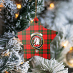 Scotstee Shop - Scotstee Shop Ornament The Dunbar Modern Clan Tartan Crest Star Ceramic Ornament Christmas Gift
