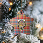 Scotstee Shop - Scotstee Shop Ornament The Drummond of Strathallan Clan Tartan Crest Star Ceramic Ornament Christmas Gift