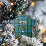 Scotstee Shop - Scotstee Shop Ornament The Fergusson Ancient Clan Tartan Crest Star Ceramic Ornament Christmas Gift