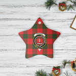 Scotstee Shop - Scotstee Shop Ornament The Falconer Clan Tartan Crest Star Ceramic Ornament Christmas Gift
