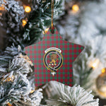 Scotstee Shop - Scotstee Shop Ornament The Fotheringham Clan Tartan Crest Star Ceramic Ornament Christmas Gift