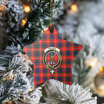 Scotstee Shop - Scotstee Shop Ornament The Fraser Lovat Modern Clan Tartan Crest Star Ceramic Ornament Christmas Gift