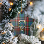 Scotstee Shop - Scotstee Shop Ornament The Fraser Hunting Ancient Clan Tartan Crest Star Ceramic Ornament Christmas Gift