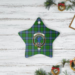 Scotstee Shop - Scotstee Shop Ornament The Forsyth Clan Tartan Crest Star Ceramic Ornament Christmas Gift