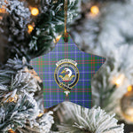 Scotstee Shop - Scotstee Shop Ornament The Edmonstone Clan Tartan Crest Star Ceramic Ornament Christmas Gift
