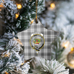 Scotstee Shop - Scotstee Shop Ornament The Douglas Grey Modern Clan Tartan Crest Star Ceramic Ornament Christmas Gift