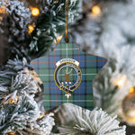 Scotstee Shop - Scotstee Shop Ornament The Davidson of Tulloch Clan Tartan Crest Star Ceramic Ornament Christmas Gift