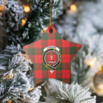 Scotstee Shop - Scotstee Shop Ornament The Falconer Clan Tartan Crest Star Ceramic Ornament Christmas Gift