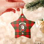 Scotstee Shop - Scotstee Shop Ornament The Dunbar Modern Clan Tartan Crest Star Ceramic Ornament Christmas Gift