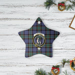 Scotstee Shop - Scotstee Shop Ornament The Fletcher Modern Clan Tartan Crest Star Ceramic Ornament Christmas Gift