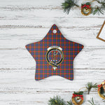 Scotstee Shop - Scotstee Shop Ornament The Fraser of Lovat Clan Tartan Crest Star Ceramic Ornament Christmas Gift