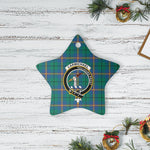 Scotstee Shop - Scotstee Shop Ornament The Carmichael Ancient Clan Tartan Crest Star Ceramic Ornament Christmas Gift