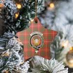 Scotstee Shop - Scotstee Shop Ornament The Carruthers Clan Tartan Crest Star Ceramic Ornament Christmas Gift
