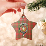 Scotstee Shop - Scotstee Shop Ornament The Carruthers Clan Tartan Crest Star Ceramic Ornament Christmas Gift