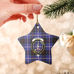 Scotstee Shop - Scotstee Shop Ornament The Dunlop Modern Clan Tartan Crest Star Ceramic Ornament Christmas Gift
