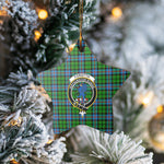 Scotstee Shop - Scotstee Shop Ornament The Forsyth Clan Tartan Crest Star Ceramic Ornament Christmas Gift