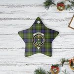 Scotstee Shop - Scotstee Shop Ornament The Fergusson Modern Clan Tartan Crest Star Ceramic Ornament Christmas Gift