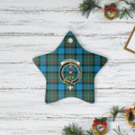 Scotstee Shop - Scotstee Shop Ornament The Fergusson Ancient Clan Tartan Crest Star Ceramic Ornament Christmas Gift