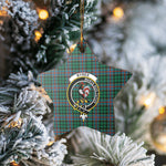 Scotstee Shop - Scotstee Shop Ornament The Byres Clan Tartan Crest Star Ceramic Ornament Christmas Gift