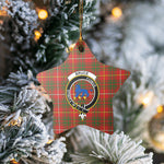 Scotstee Shop - Scotstee Shop Ornament The Bruce Modern Clan Tartan Crest Star Ceramic Ornament Christmas Gift