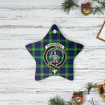 Scotstee Shop - Scotstee Shop Ornament The Bannerman Clan Tartan Crest Star Ceramic Ornament Christmas Gift