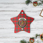 Scotstee Shop - Scotstee Shop Ornament The Binning Clan Tartan Crest Star Ceramic Ornament Christmas Gift