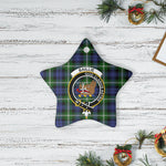 Scotstee Shop - Scotstee Shop Ornament The Baillie Modern Clan Tartan Crest Star Ceramic Ornament Christmas Gift