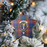 Scotstee Shop - Scotstee Shop Ornament The Chisholm Hunting Modern Clan Tartan Crest Star Ceramic Ornament Christmas Gift
