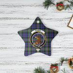 Scotstee Shop - Scotstee Shop Ornament The Baird Modern Clan Tartan Crest Star Ceramic Ornament Christmas Gift