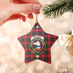 Scotstee Shop - Scotstee Shop Ornament The Belshe Clan Tartan Crest Star Ceramic Ornament Christmas Gift