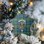 Scotstee Shop - Scotstee Shop Ornament The Colquhoun Ancient Clan Tartan Crest Star Ceramic Ornament Christmas Gift