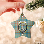 Scotstee Shop - Scotstee Shop Ornament The Balfour Clan Tartan Crest Star Ceramic Ornament Christmas Gift
