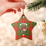Scotstee Shop - Scotstee Shop Ornament The Burnett Ancient Clan Tartan Crest Star Ceramic Ornament Christmas Gift