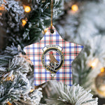 Scotstee Shop - Scotstee Shop Ornament The Boswell Modern Clan Tartan Crest Star Ceramic Ornament Christmas Gift