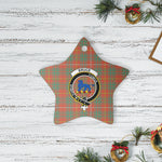Scotstee Shop - Scotstee Shop Ornament The Bruce Ancient Clan Tartan Crest Star Ceramic Ornament Christmas Gift