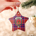 Scotstee Shop - Scotstee Shop Ornament The Cameron of Lochiel Modern Clan Tartan Crest Star Ceramic Ornament Christmas Gift