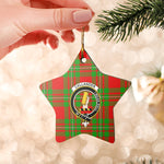 Scotstee Shop - Scotstee Shop Ornament The Callander Modern Clan Tartan Crest Star Ceramic Ornament Christmas Gift